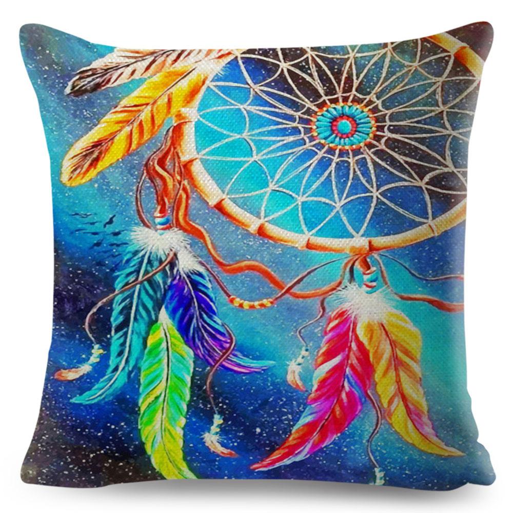 Fantasy Dream Catcher Series Decorative Pillowcase Bohemian watercolor cushion cover Sofa office seat cushion cover Home decor