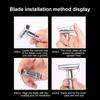 Men Shaver Barber Tools Hair Razor Adjustable Double Edge Classic Safety Razor With 5 Pcs Stainless Steel Blades Shaver