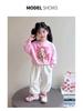 Girls' Autumn Rabbit Embroidery Sweatpants - Fashionable Casual Long Pants for Baby and Medium-sized Kids
