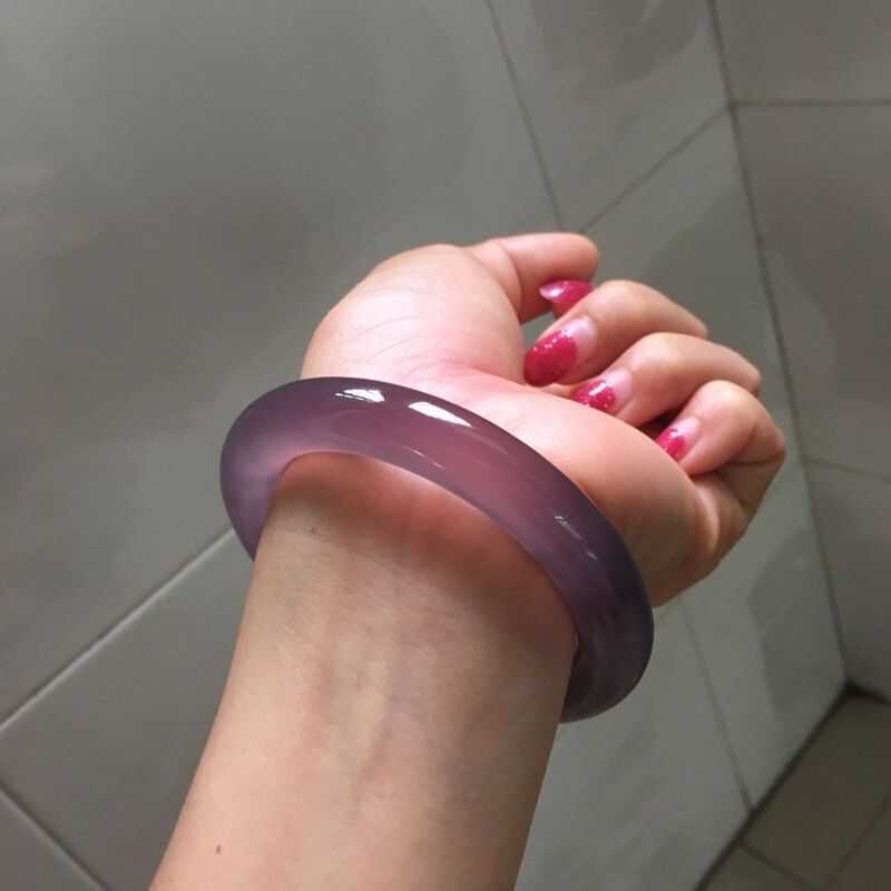 

Браслет из натурального халцедонового агата с фиолетовым узором, модный изумрудный браслет для женщин, подарок 62MM