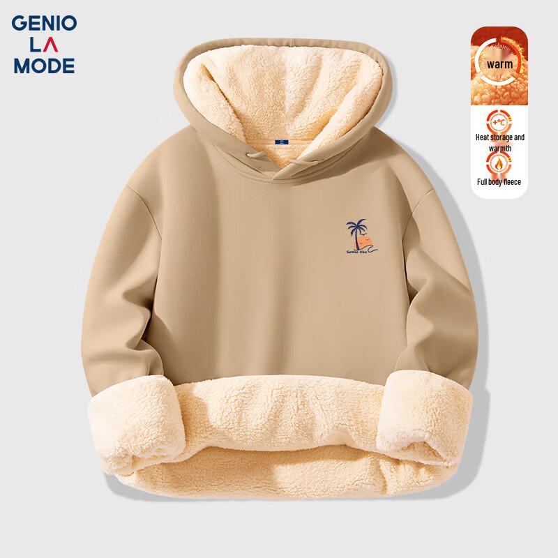 GENIOLAMODE Men's Heavyweight Sherpa Fleece Lined Hoodie