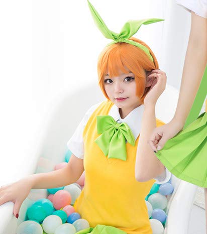 Eileen Quintessential Quintuplets Nakano Yotsuba Cosplay Wig, Heat-Resistant, Anime Wig, Disguise Wig for School Festivals [Includes Net]