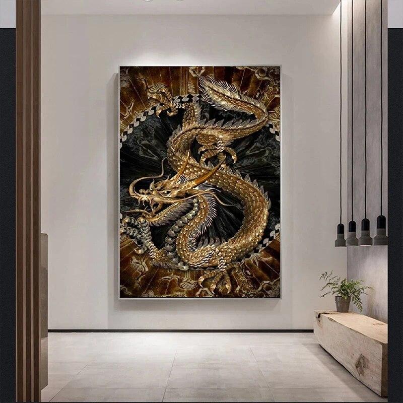 

Современный Ретро китайский дракон холст картины постеры и принты настенная художественная картина для гостиной украшения стены дома Cuadros 21*30cm