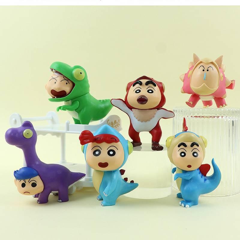 Crayon 6pcs Shin Chan Action Figure Decoration Doll Cartoon Toy Kids Anime Gifts