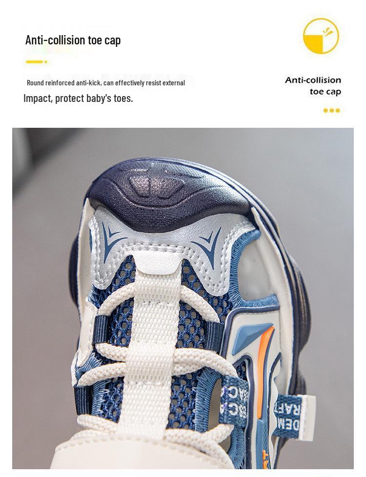 Kids' Non-slip Closed-toe Sports Sandals with Velcro - Soft Sole Beach Shoes for Boys & Girls, Toddlers To Big Kids