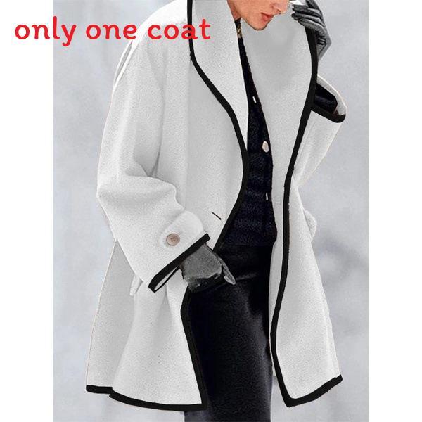 Classic Womens Wool Coat With Solid Color And Button Design For Autumn Winter Casual Wear