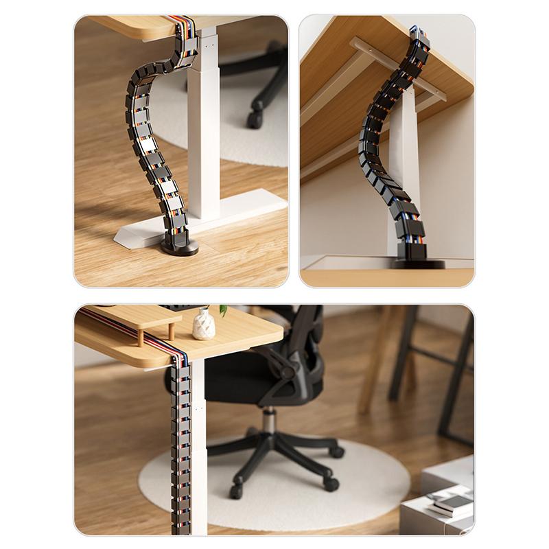 Wire Spine Cable Spine 80Cm Under Desk Cable Tray Wire Management Workstation Snake Cable Organizer Management