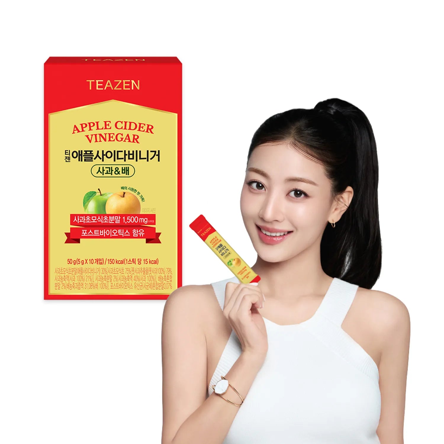 Teazen Apple Pear Apple Cider Vinegar Healthy Fermented Drink 10 Sticks/3box Drink 10 Sticks/3box