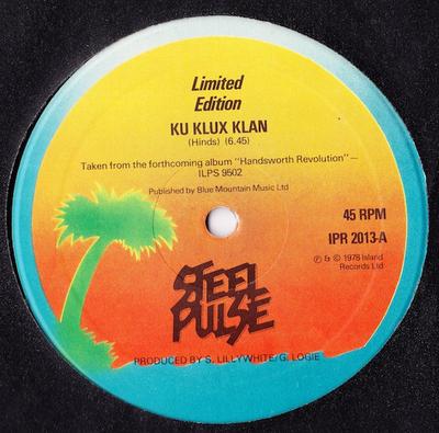 12inch Record STEEL PULSE  Ku Klux Klan  Bun Dem IPR2013 Island Records 1978 UK Reggae Ska  Dub Used