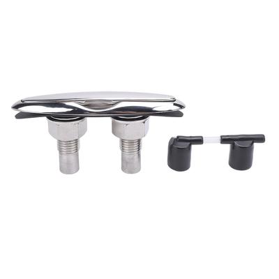 6 Inch Pull Up Cleat 316 Stainless Steel Flush Mount Retractable Boat Cleat Heavy Duty Marine Dock Cleat for RV Yacht