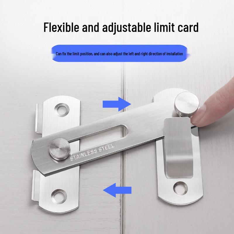 90° Anti-Theft Bathroom Sliding Door Latch Clasp with Old-Fashioned Hinge Bolt