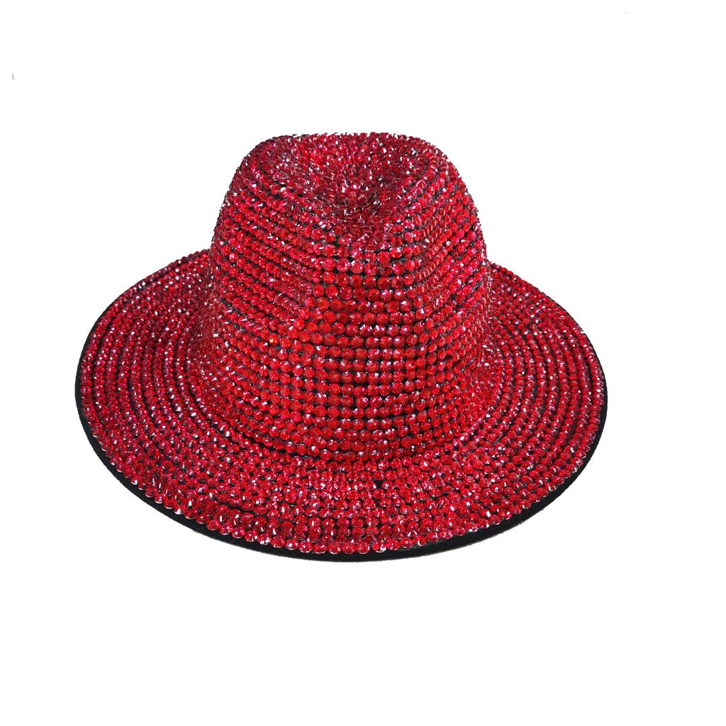 Fedoras Rhinestone Fedora Hat for Women Gemstone Fedoras Jazz Top Hat Winter Handmade Performance Hat Party Hat Jackson Hats