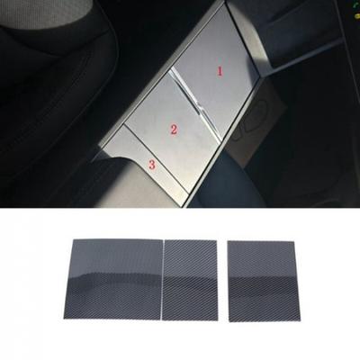 Carbon Fiber 3X Central Console Box Panel Cover Trim For Tesla Model 3 2024 2025