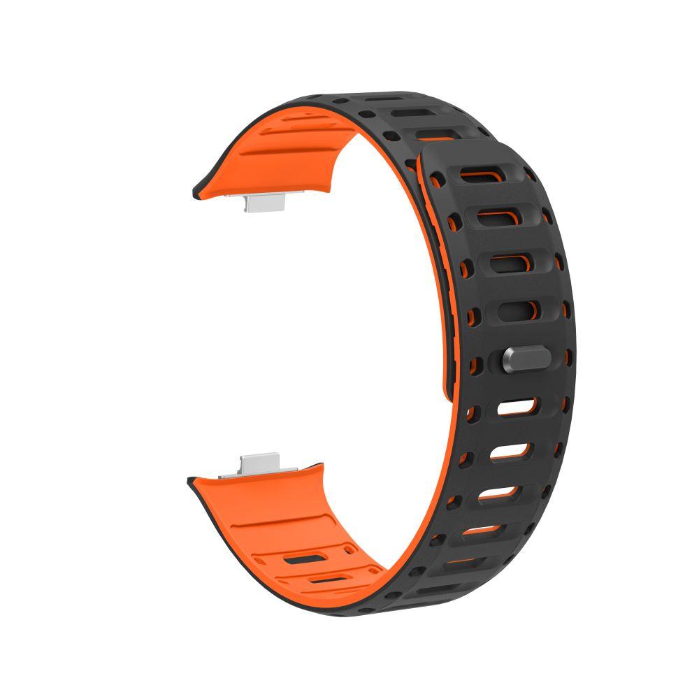 Two-Tone Magnetic Silicone Strap—20mm for Xiaomi Band 8 Pro, Redmi Watch 4 / Watch 5 / Watch 6; 22mm for Xiaomi Band 9 Pro / 10 Pro Xiaomi 8 Pro,Redmi 4/5/6  чёрный