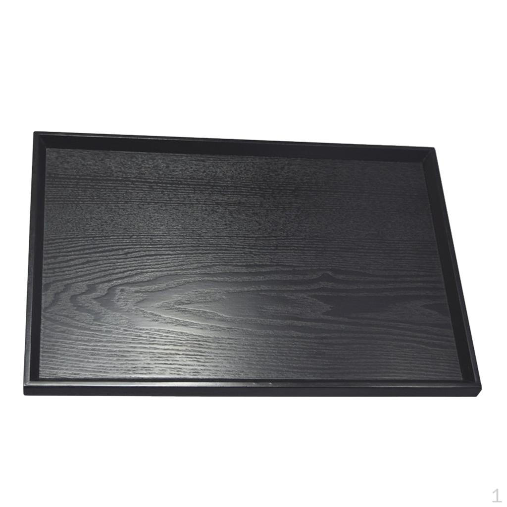 Japanese Style Solid Wood Tea Tray Medium Black
