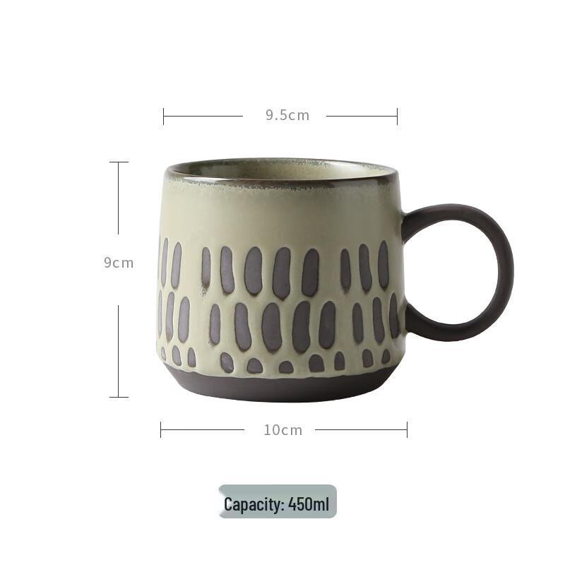 Shangqi Retro Japanese Coarse Pottery Mug with Bamboo Texture