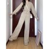 Women's High-End Casual Two-Piece Set: Slim Fit Hooded Sweatshirt & Wide-Leg Pants for Fall/Winter 2025