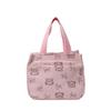 Durable Corduroy Tote Bag Cartoon Bear Large Capacity Lunch Bag Food Bag Travel