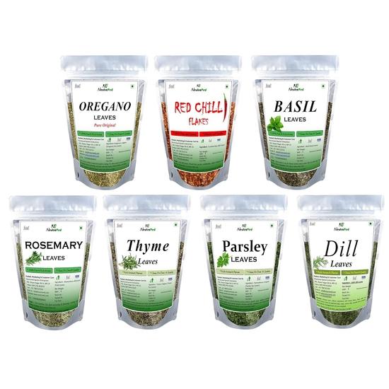 NeutraVed Oregano 35g, Chilli Flakes 50g, Basil 35g, Parsley 30g, Thyme 40g, Rosemary 50g And Dill 30g All Herbs Seasoning (270g)