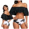 Zweiteiliger Bikini, spanische Rüsche, hohe Taille, Größe L Zweiteiliger Bikini, spanische Rüsche, hohe Taille, Größe M
