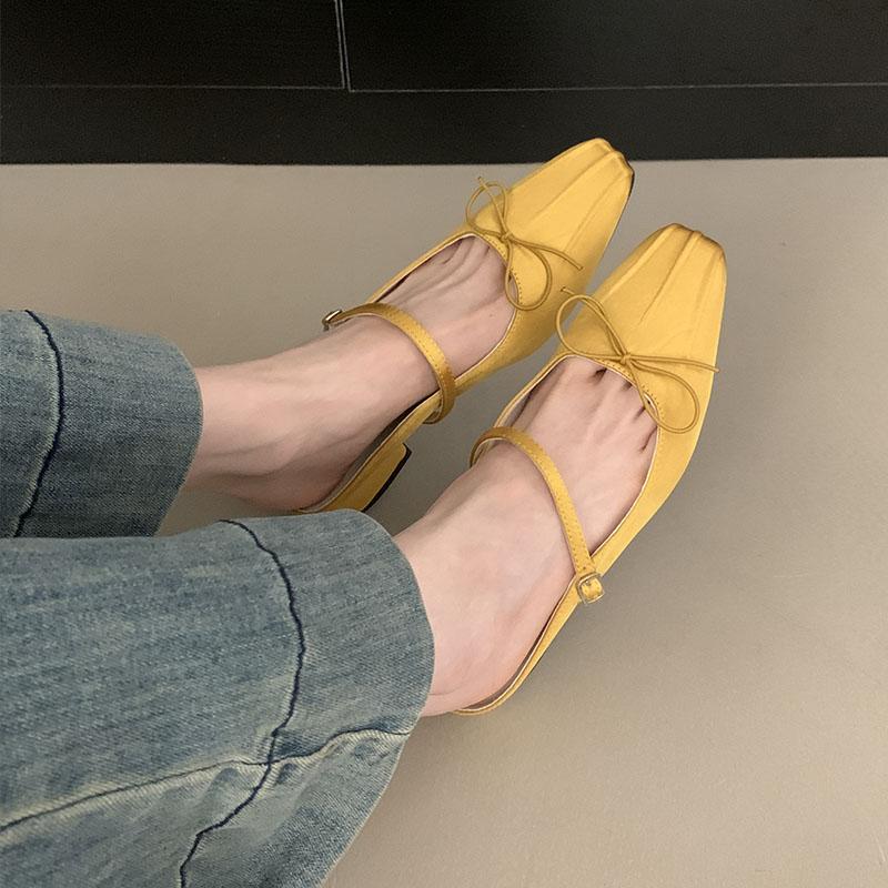 Mode Mode Schleife Damen Ballerinas Mary Janes Schuhe Damen Flache Schuhe Slipper Damen Ballerinas Pantoletten Mules Schuhe