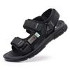 Mode Outdoor Sommer Herren Leder Sandalen Sommer Atmungsaktiv Verclo Sport Strand Schuhe Übergröße Rutschfest Herren Freizeit Sandalen Schwarz