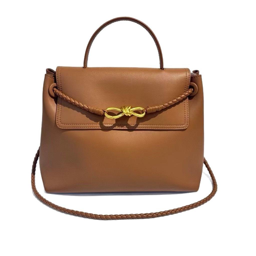 Cross-border explosion Andiamo leather handbag 2025 new old money style high-end women's cowhide tote bag