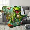 Peacock and Frog Pattern Flannel printed blanket suitable for all seasons suitable for living room office sofa and travel