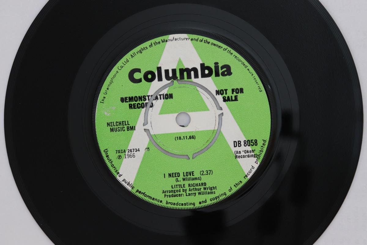 

7inch Record LITTLE RICHARD - I Need Love DB8058 Columbia 1966 UK Soul/Funk Used
