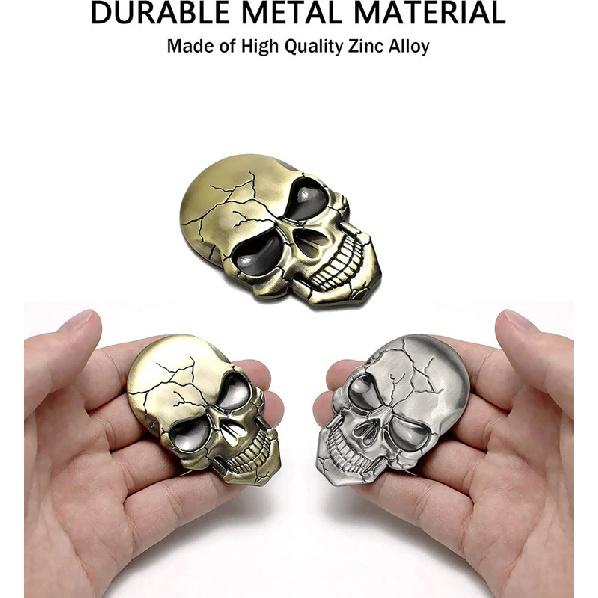 1 szt. Metalowa czaszka diabła 3D Naklejka z emblematem samochodowym Chromowana naklejka z plakietką samochodową Naklejka na zderzak do samochodu SUV-a Ciężarówki Motocykla