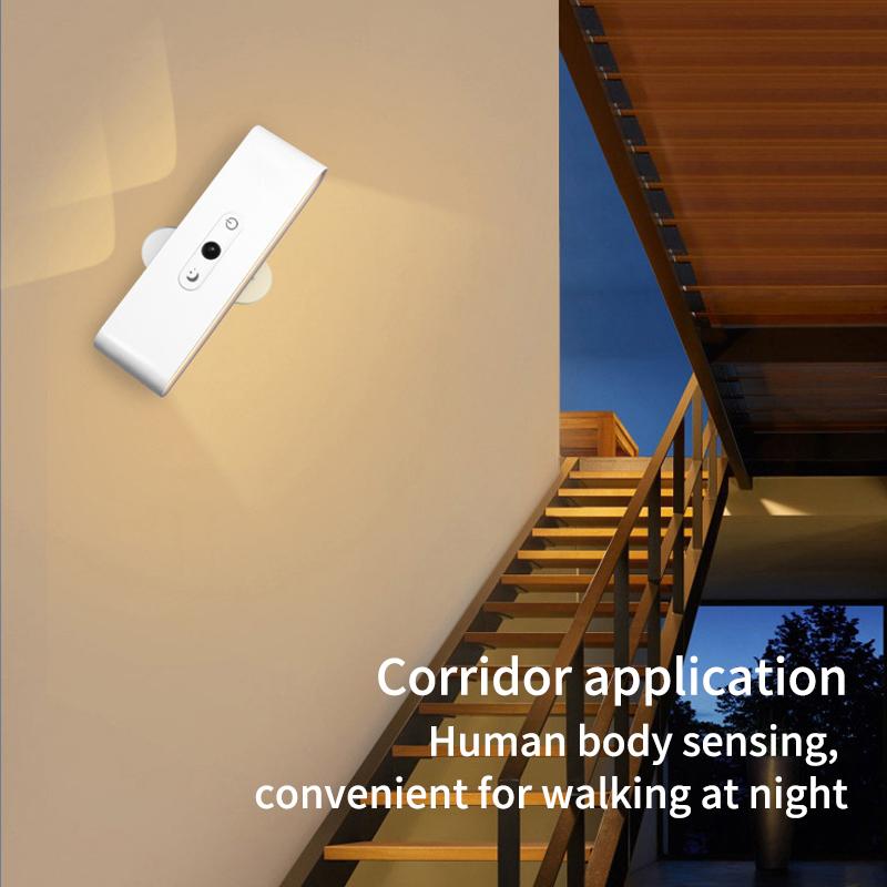 Led Wall Lamp Touch Control Motion Sensing 360 Rotatable USB Recharge Wireless Portable Night Light for Bedroom Reading Lamp
