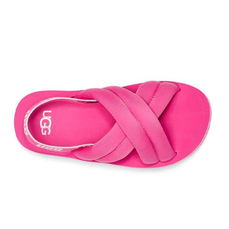 UGG Comfortable Thick Sole Cross Sandals Kids Sandals Carnation-Pink 1124914K-CRNT