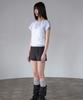 PRENDA Curved Layered Graphic Top White
