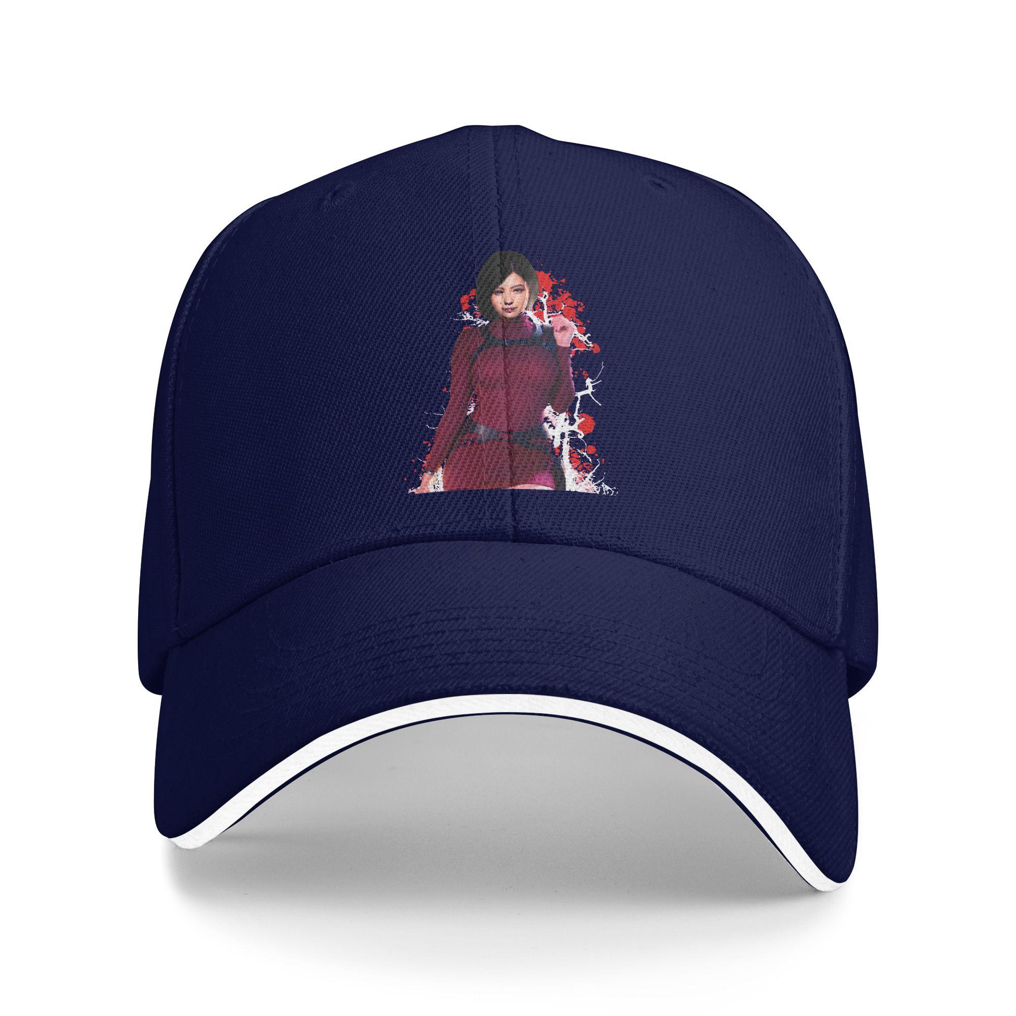 

Residents Evils Ada Wong RE4 Sun Baseball Cap Summer Casual Hip Hop Hats For Unisex-Teens Running Hippie Baseball Caps As Picture темно-синий