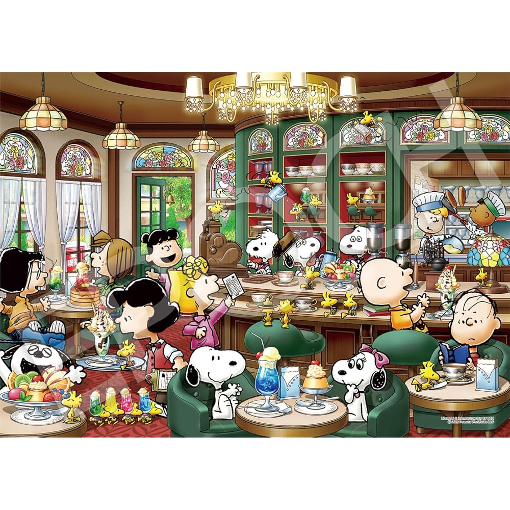 EPOCH Peanuts Cafe Snoopy Jigsaw Puzzle 500 Pieces 38x53cm with Glue and Spatula