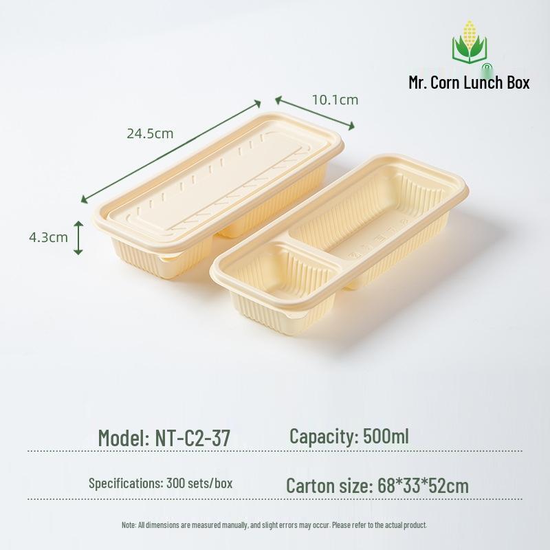 Mr. Corn Disposable Divided Corn Starch Lunch Box