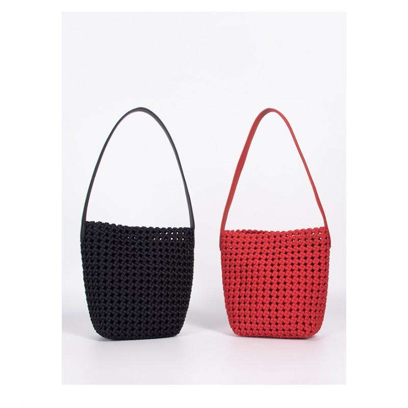 New Niche Vacation Style Woven Bag Large Capacity Seaside Bucket Fashionable Hollow Travel Single Shoulder