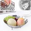 Vegetable steamer with steamer basket is made of stainless steel, used for vegetables, stews and various cooking