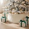 Christmas Tree Skirt White Knit Lace Hollow Xmas Mat Home Party Decor