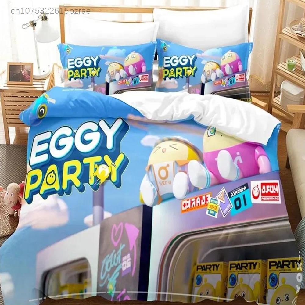 Eggy Party 3D Bedding Set Duvet Cover Pillowcases Single Twin Full Queen King Size Home Decor Quilt Pillowcase Boys Gift