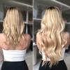 Sârmă invizibilă de 24" Fără agrafe în extensii de păr Secret Fish Line Posturi sintetice ondulate extensii de păr drept