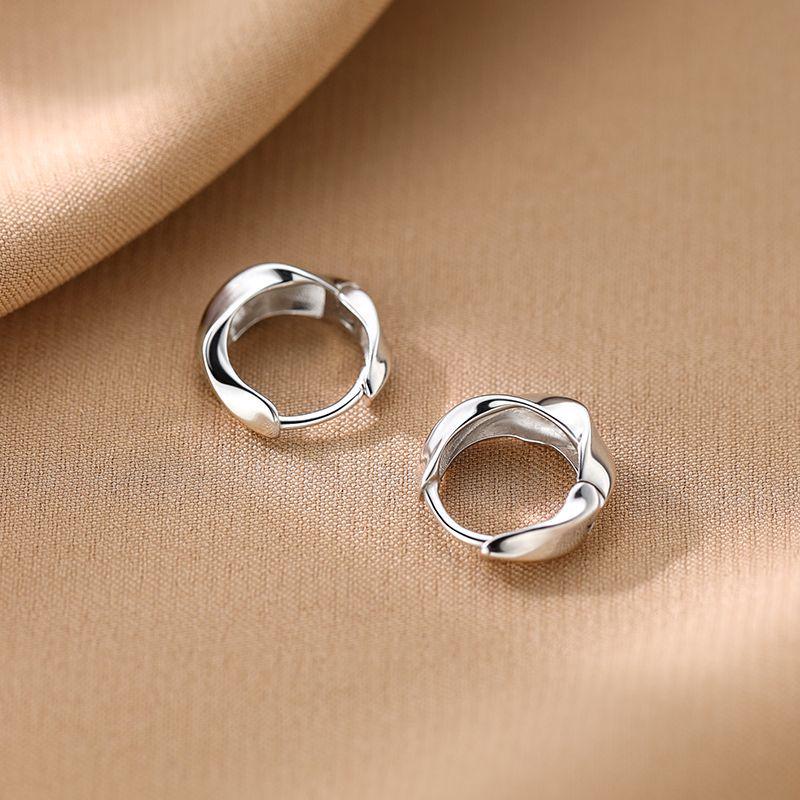 Authentic Möbius Hoop Earrings: Elegant Women's 2025 Sterling Silver Studs