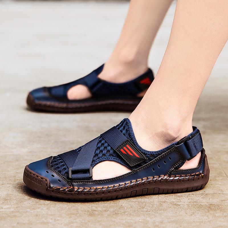 2022 Men's Breathable Korean-Style Toe-Covering Beach Sport Sandals