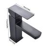 Square Bathroom Sink Faucet Modern Black Finish Single Handle Mixer Tap Hot Cold Water Control Corrosions Resistant