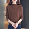 Women's Autumn & Winter Half-High Neck Loose Knit Base Layer Thickened Sweater for Middle-Aged & Elderly Ladies (Plus-Size Friendly)