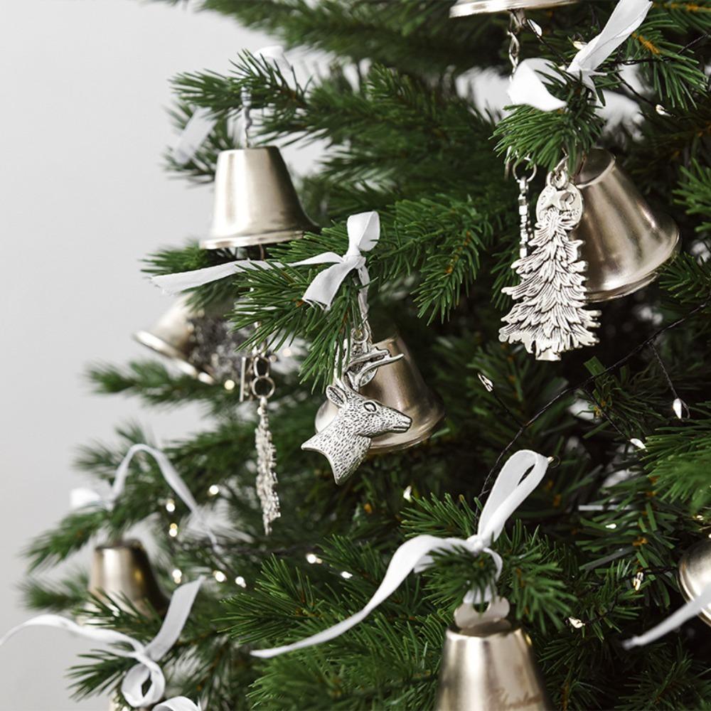 Iron Christmas Bell with Ribbon Window Pendants Door Hanging Decoration  Shopping Mall