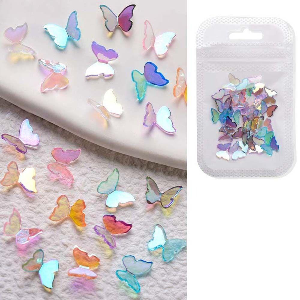 Symphony 3D Nail Jewelry Butterfly Nail Decorations Manicure Accessories Aurora Nail Rhinestones