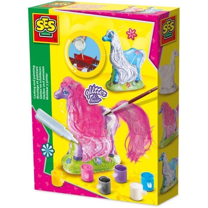 Moulage et peinture - SES CREATIVE - Cheval avec criniere - Figurines en plâtre