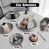 New Mirror Finish Stainless Steel Serving Tray Silver Brushed Back Dessert Plate Round Decorative Tray Home Party