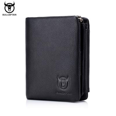 Brand Leather RFID Retro Wallet Men's Small Zipper Wallet Card Bag Men's Wallet Clutch
